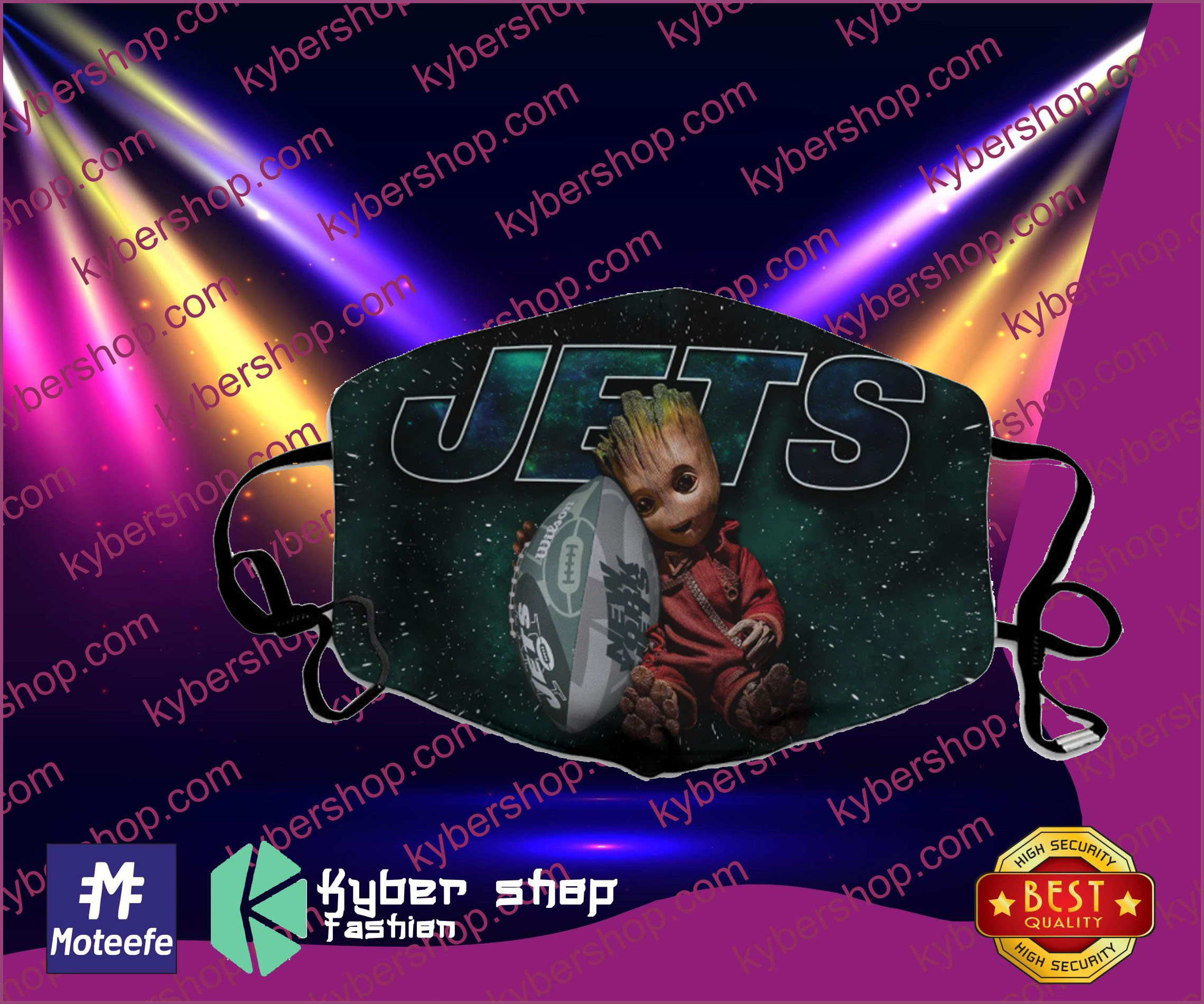 Baby Groot I Love New York Jets Face Mask- LIMITED EDTION1