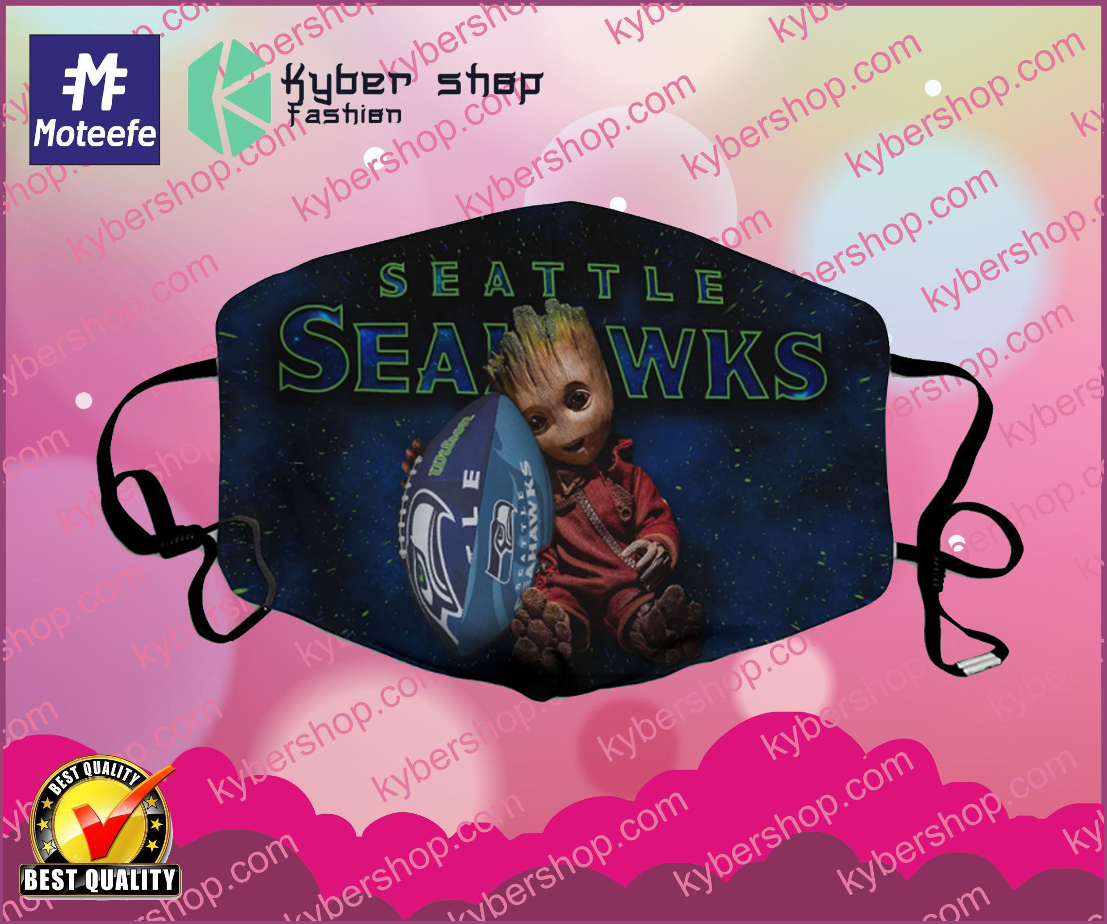 Baby Groot Seattle Seahawks Face Mask