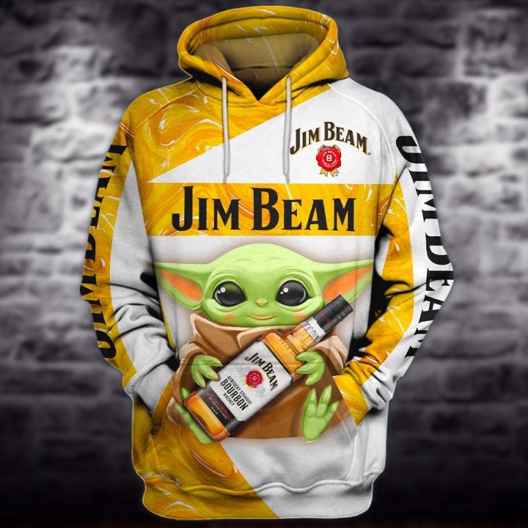 Baby Yoda Amazing Jim Beam Whiskey 3d hoodie (1)