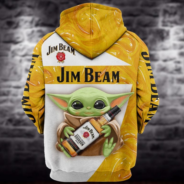 Baby Yoda Amazing Jim Beam Whiskey 3d hoodie (2)