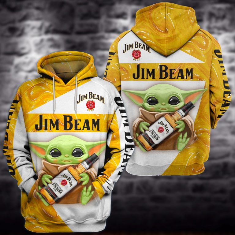 Baby Yoda Amazing Jim Beam Whiskey 3d hoodie (3)