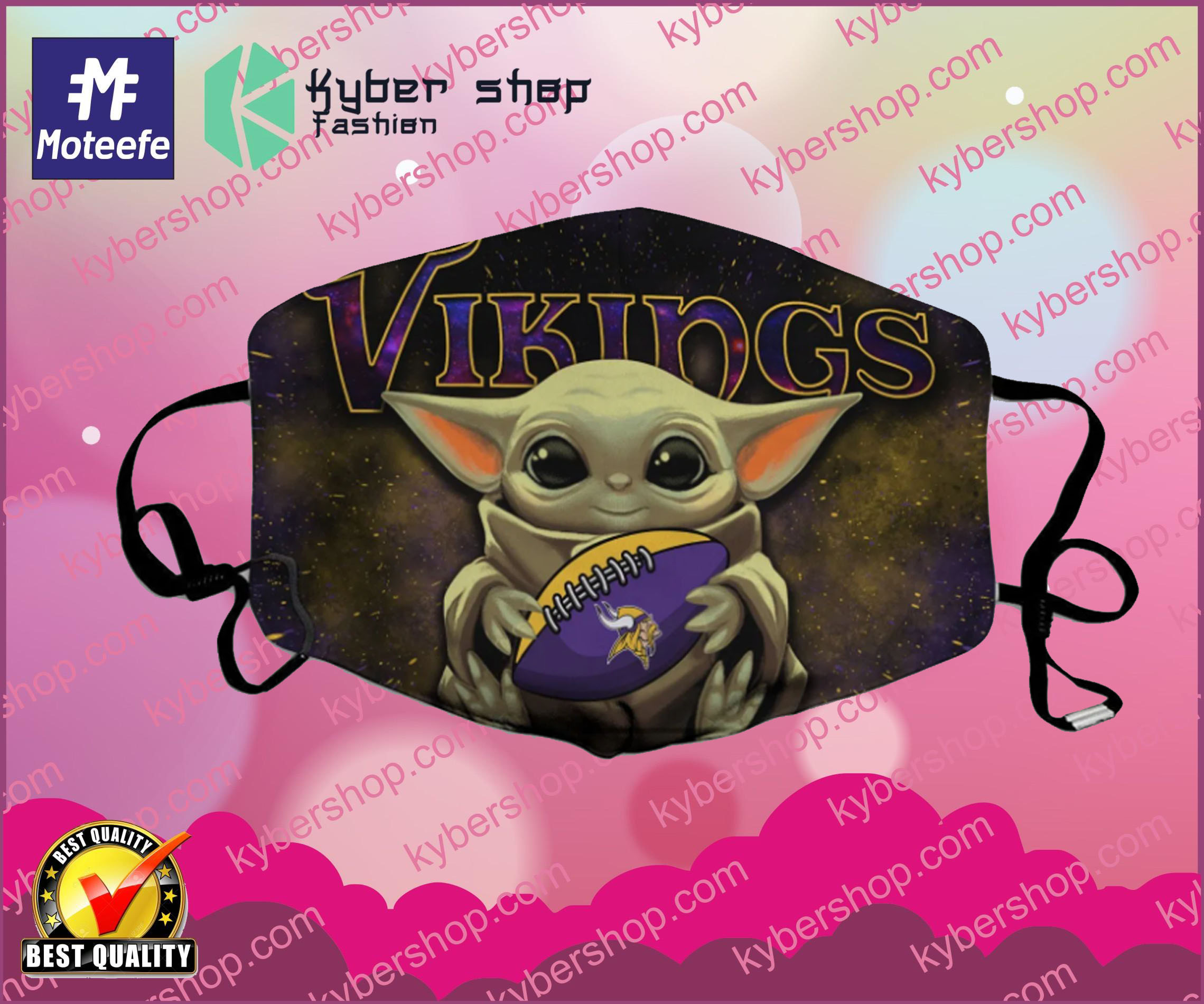 Baby Yoda Minnesota Vikings Face Mask