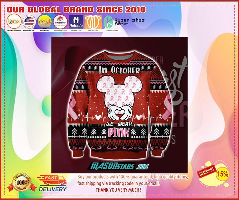 CANCER WE WEAR PINK 3D PRINT UGLY CHRISTMAS SWEATER 3