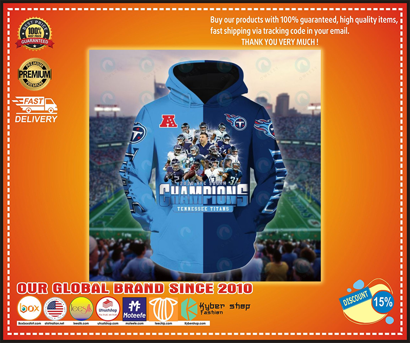 Football 2020 AFC south champions tennessee titans 3d hoodie 2