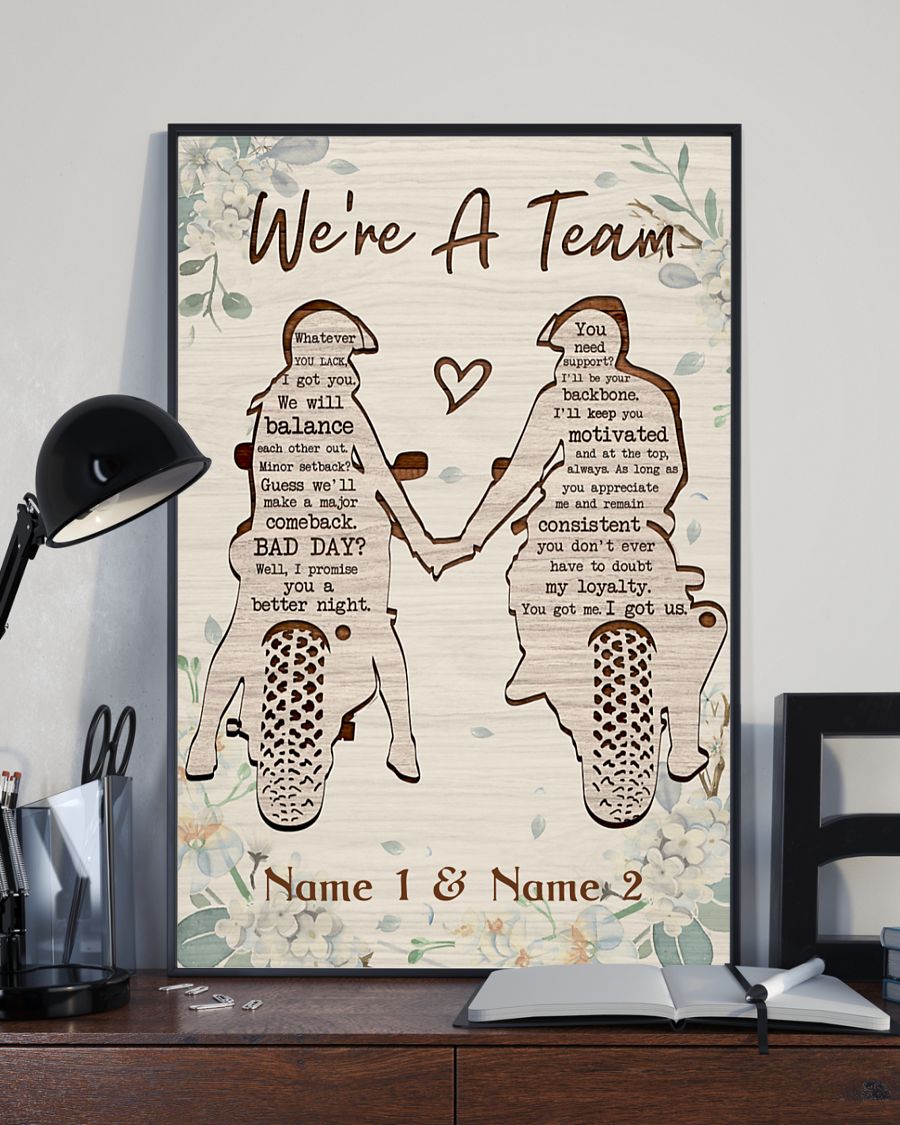 Biker we're a team custom personalized name poster 8