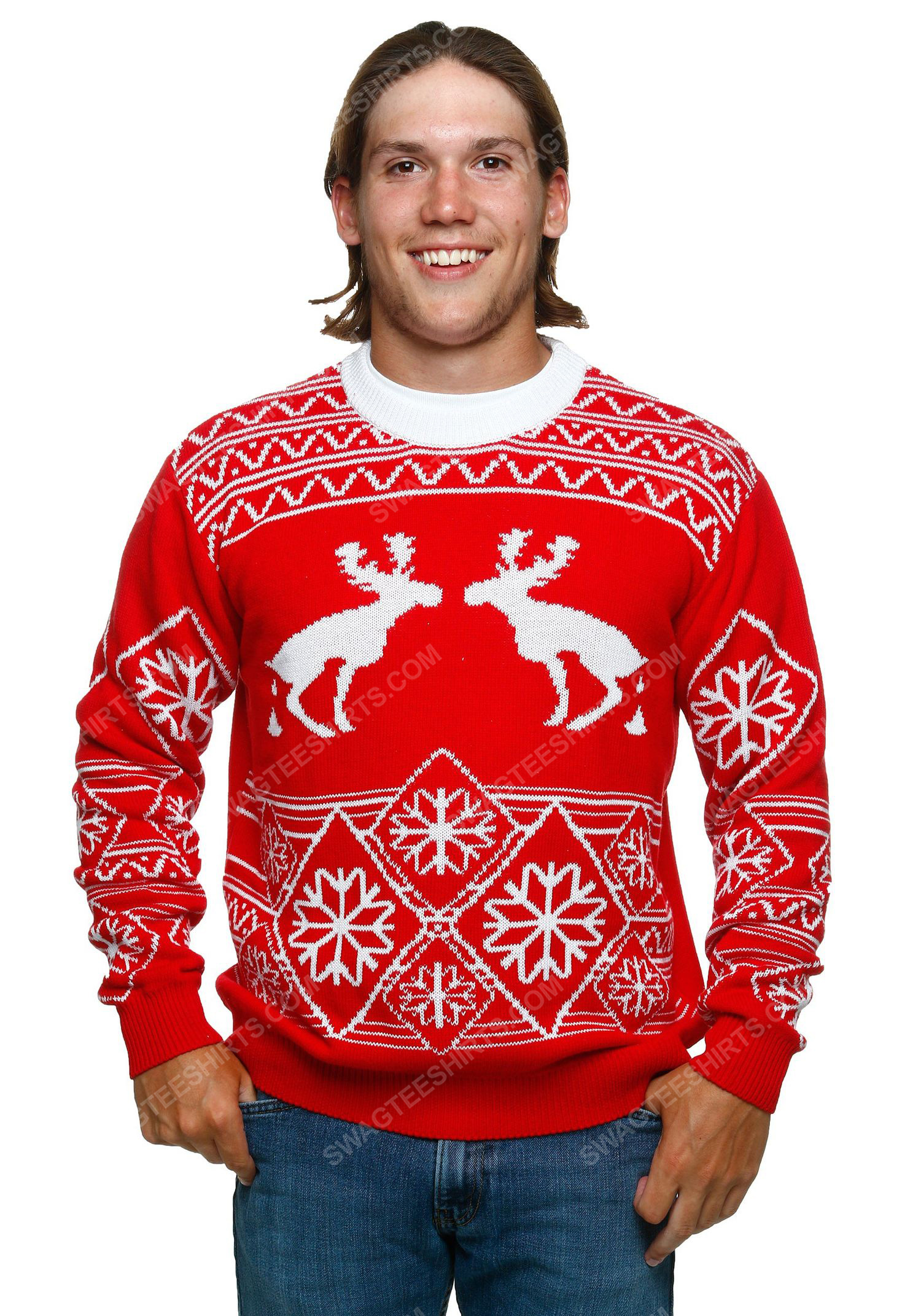 Pooping moose full print ugly christmas sweater 1 - Copy (2)
