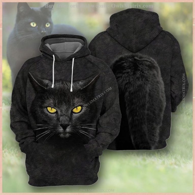 Black Cat 3d all over print hoodie 1