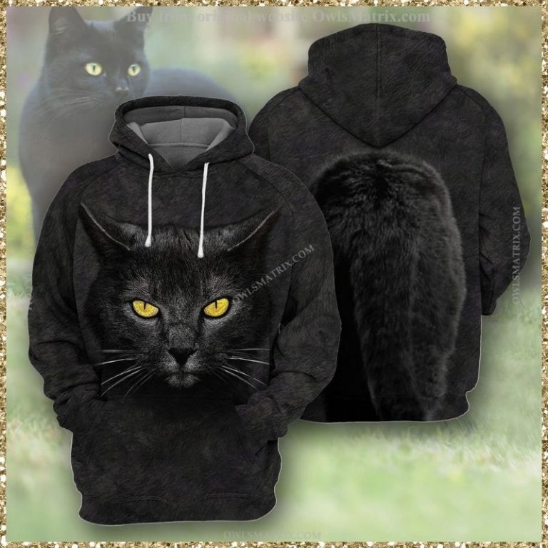 Black Cat 3d all over print hoodie 2