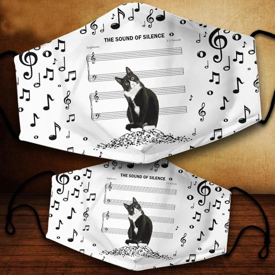 Black cat music cloth face cover – Saleoff 270921