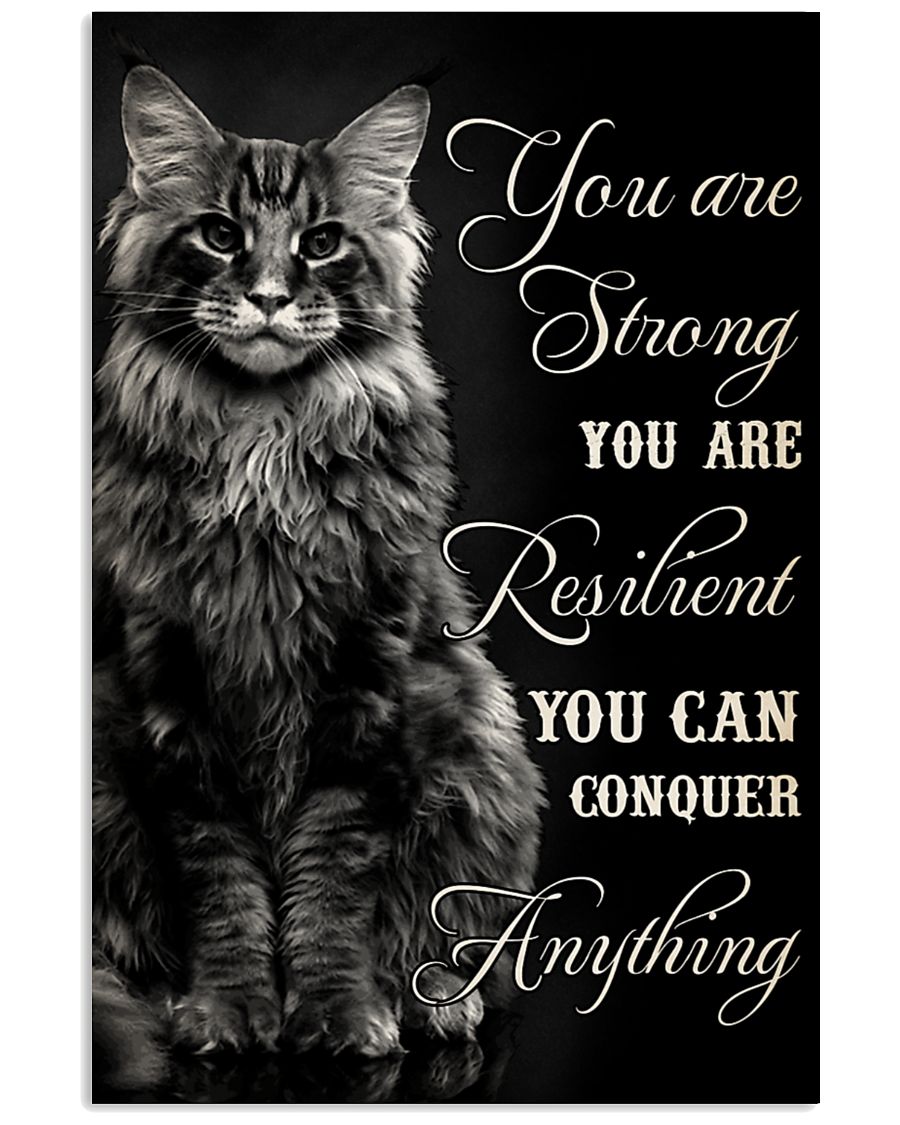Black cat you are strong you are resilient poster
