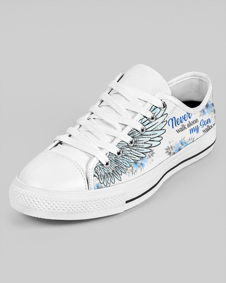 My Son Walks With Me Mens Low Top White Shoes2