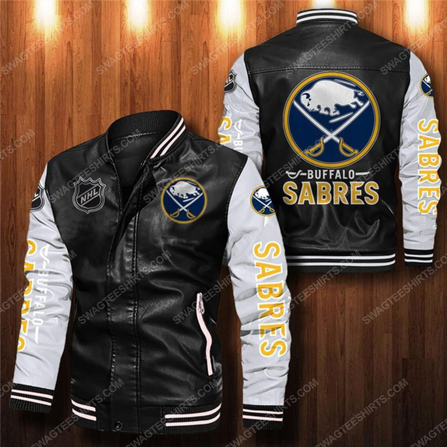 [special edition] Buffalo sabres all over print leather bomber jacket – maria