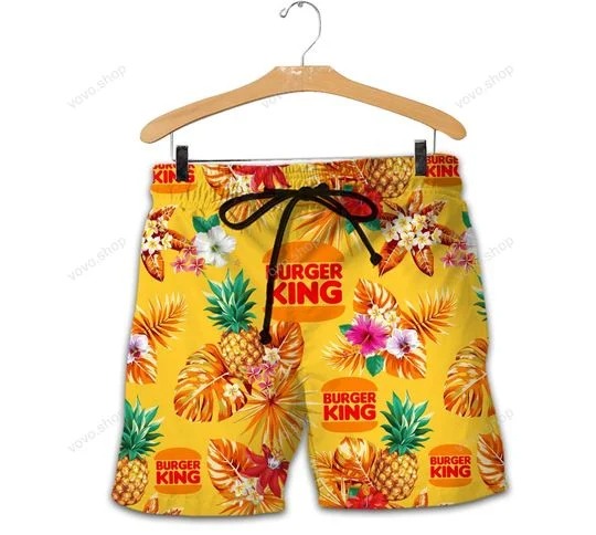 Burger king pineapple hawaiian shirt short (1)