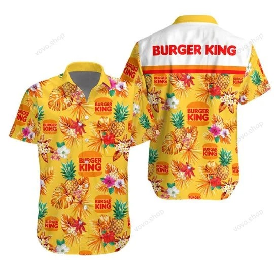 Burger king pineapple hawaiian shirt short (2)