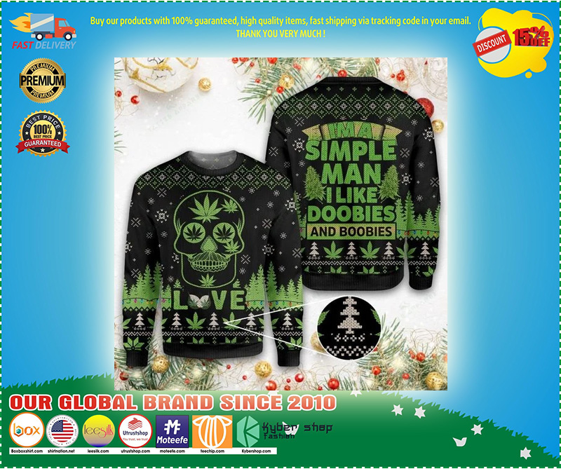 SKULL WEED I'M A SIMPLE MAN UGLY SWEATER 1