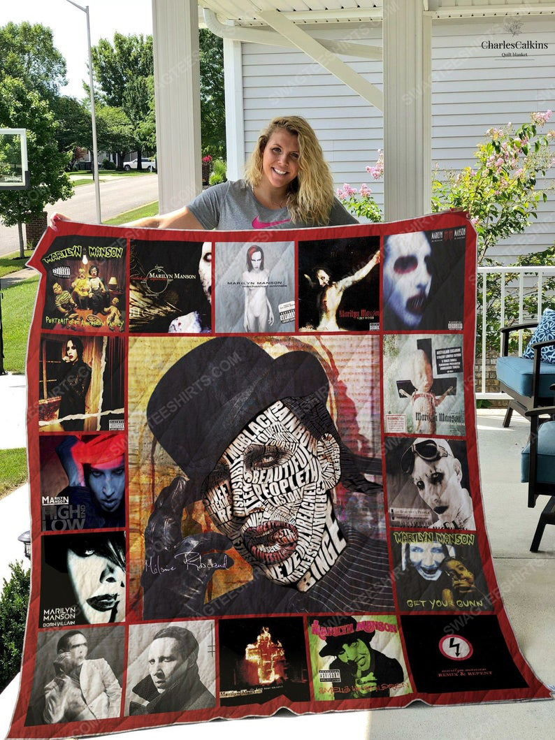 [special edition] Vintage marilyn manson albums cover full printing quilt – maria