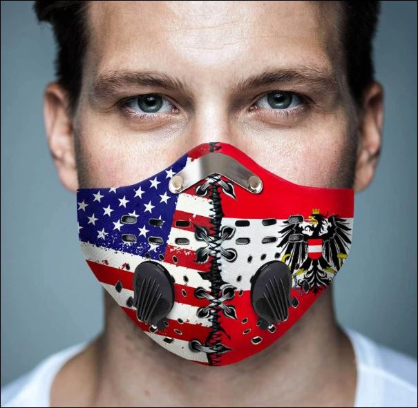 American and Austria flag filter activated carbon face mask