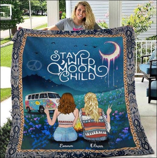 Personalized stay wild moon child quilt