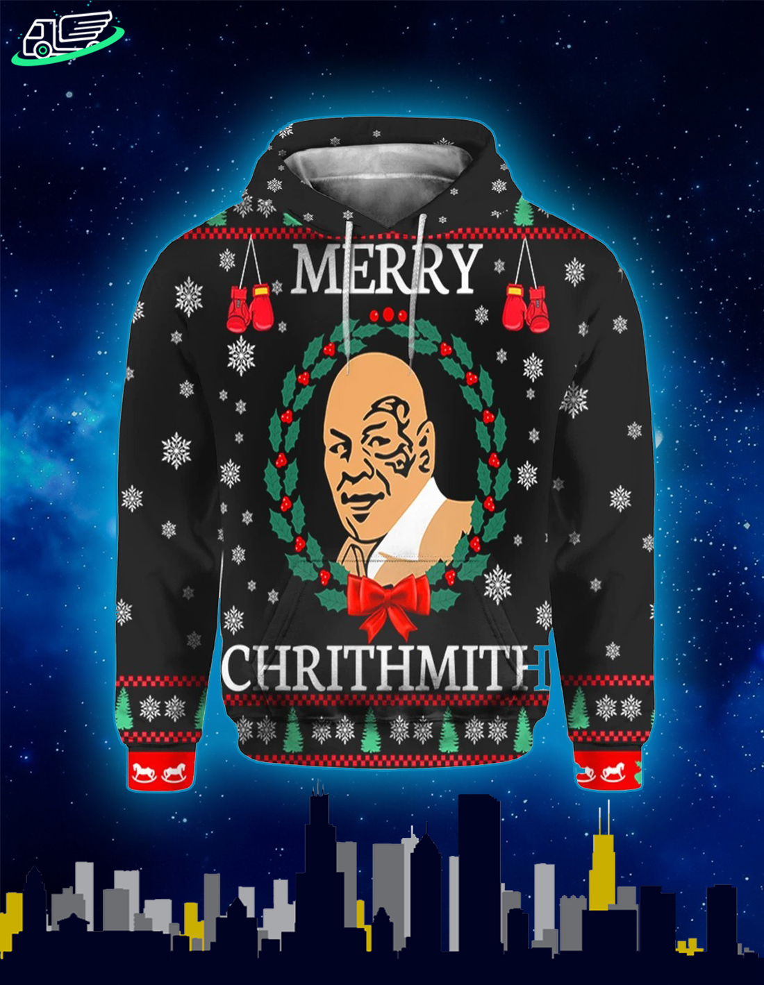 Mike Tyson merry chrithmith christmas hoodie