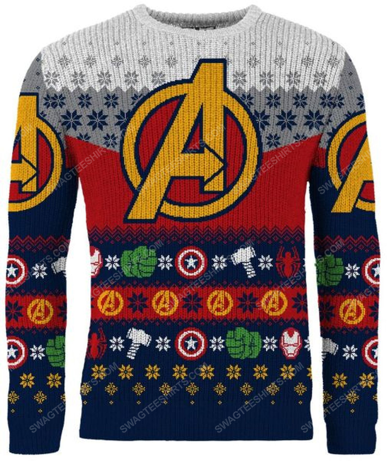 [special edition] Christmas holiday marvel the avengers full print ugly christmas sweater – maria