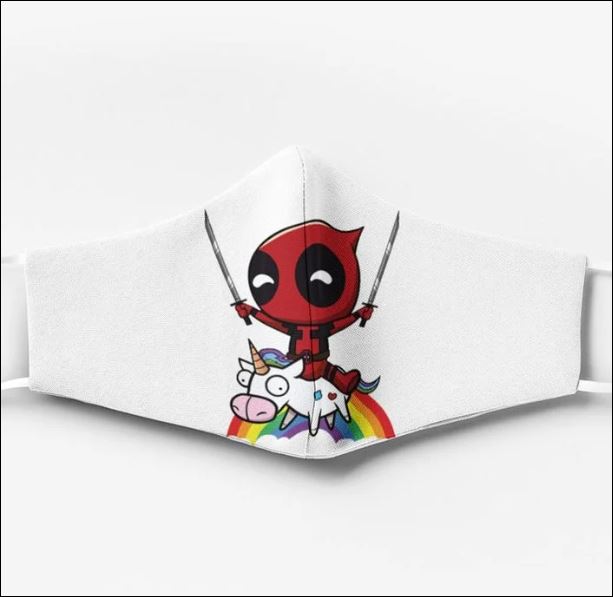 Deadpool and unicorn rainbow face mask
