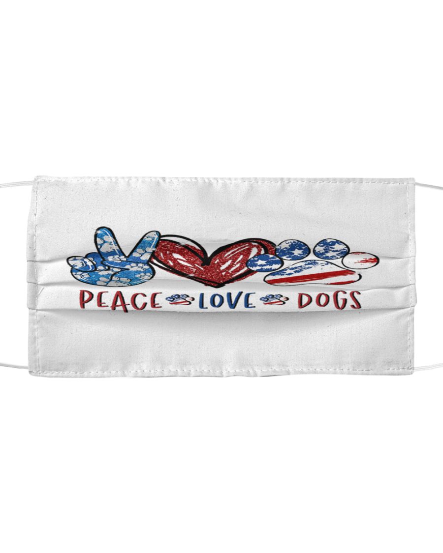 Peace love dogs face mask - pic 2