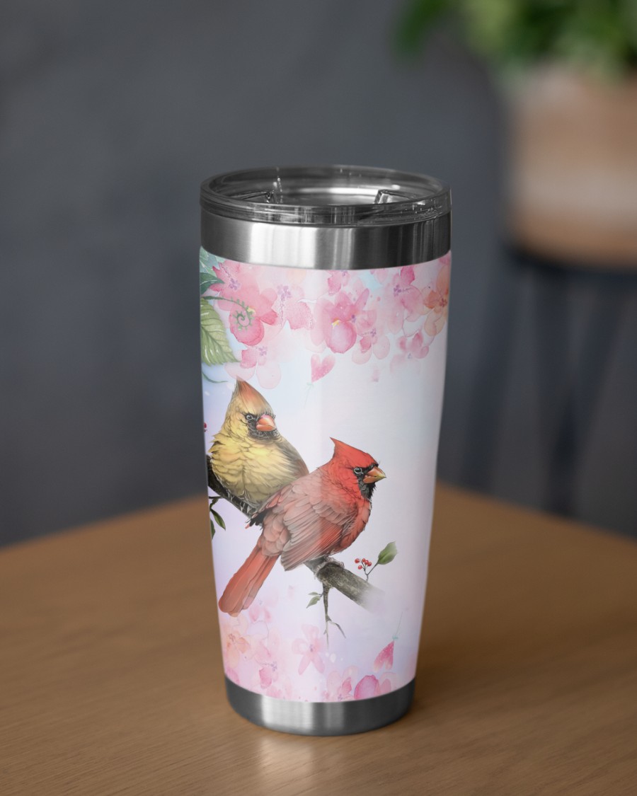 Cardinal always on my mind forever in my heart tumbler 1
