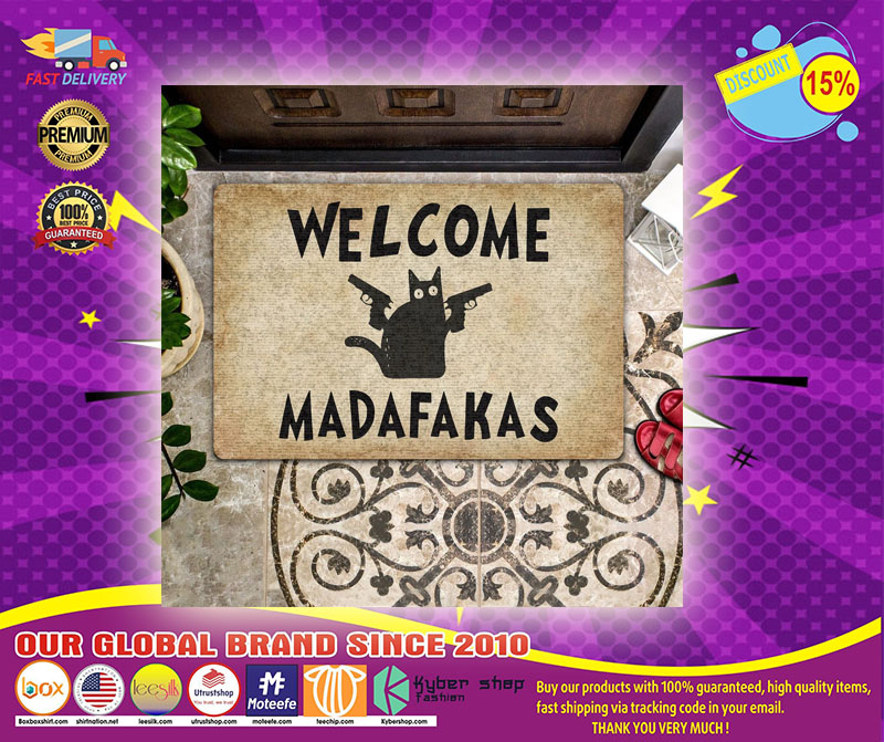 Cat Welcome madafarkas doormat1