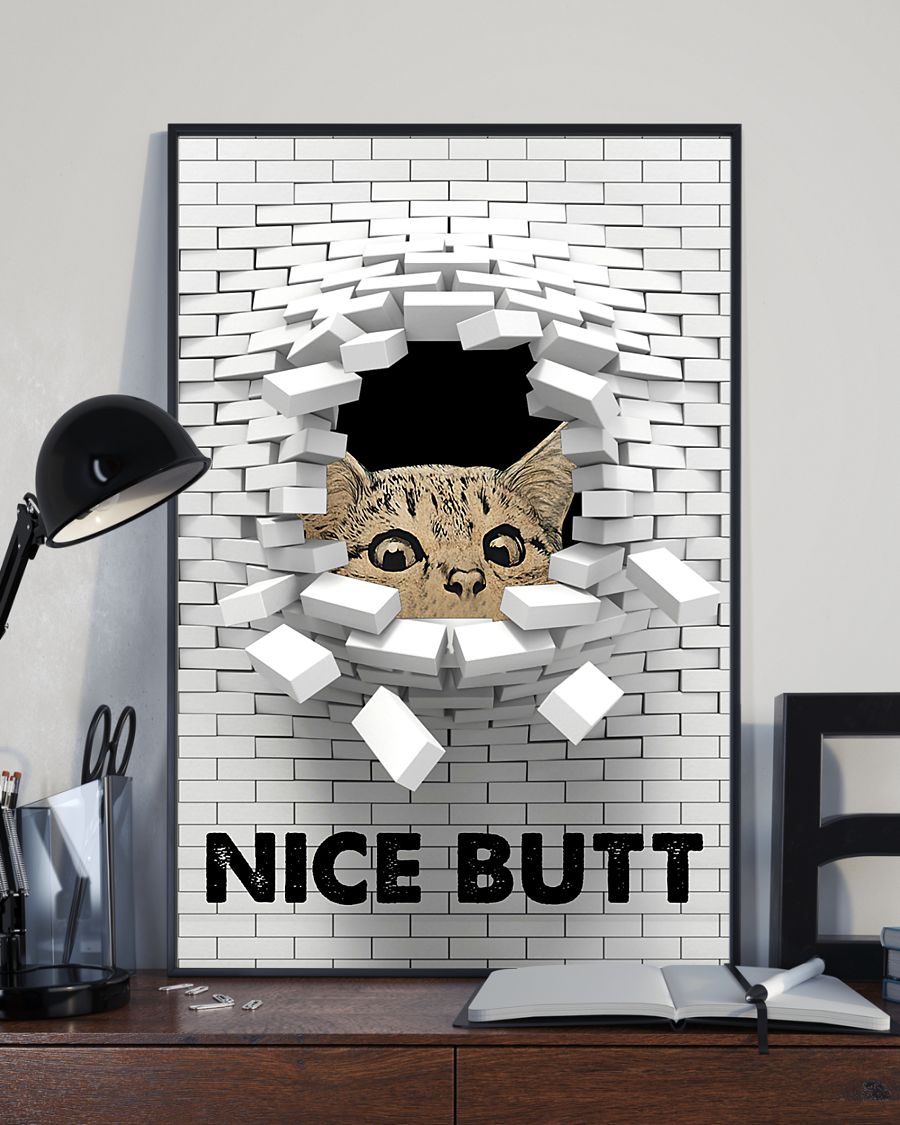 Cat nice butt 3d wall poster 2