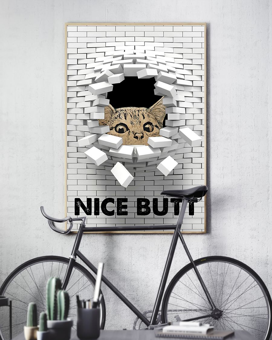 Cat nice butt 3d wall poster 3