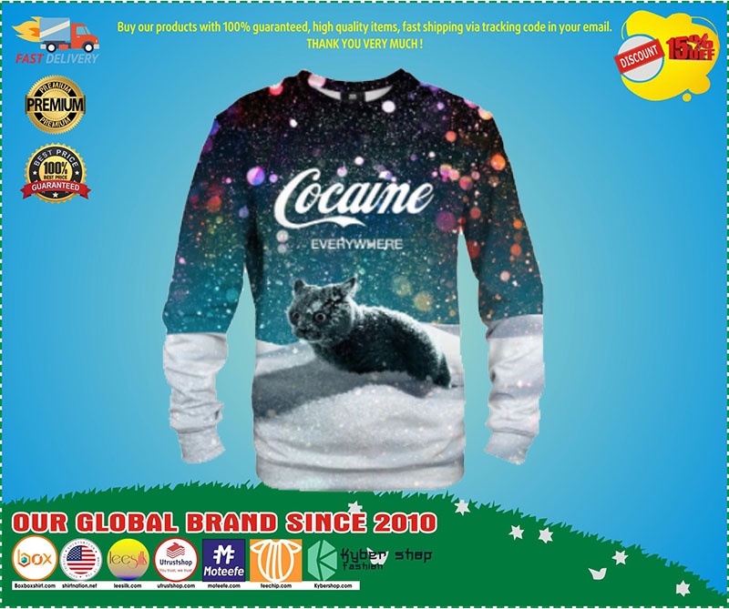 [LIMITED EDITION] Cat snow cocaine everywhere shirt