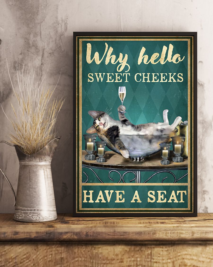 Cat why hello sweet cheeks have a seat poster 8
