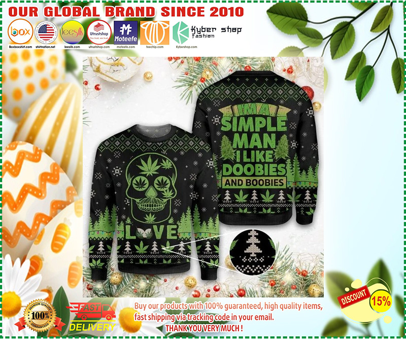 SKULL WEED I'M A SIMPLE MAN UGLY SWEATER 2