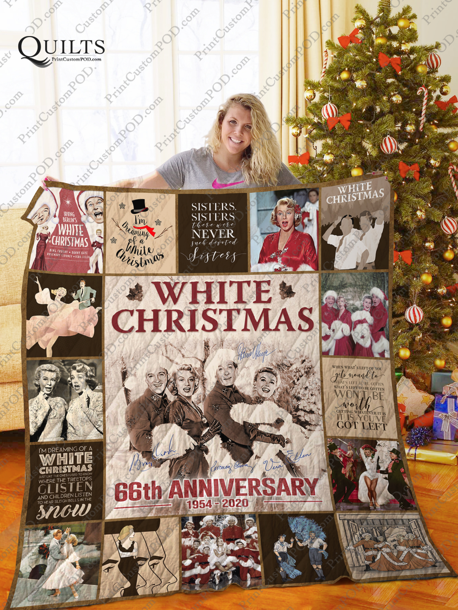 White christmas 66th anniversary quilt 1