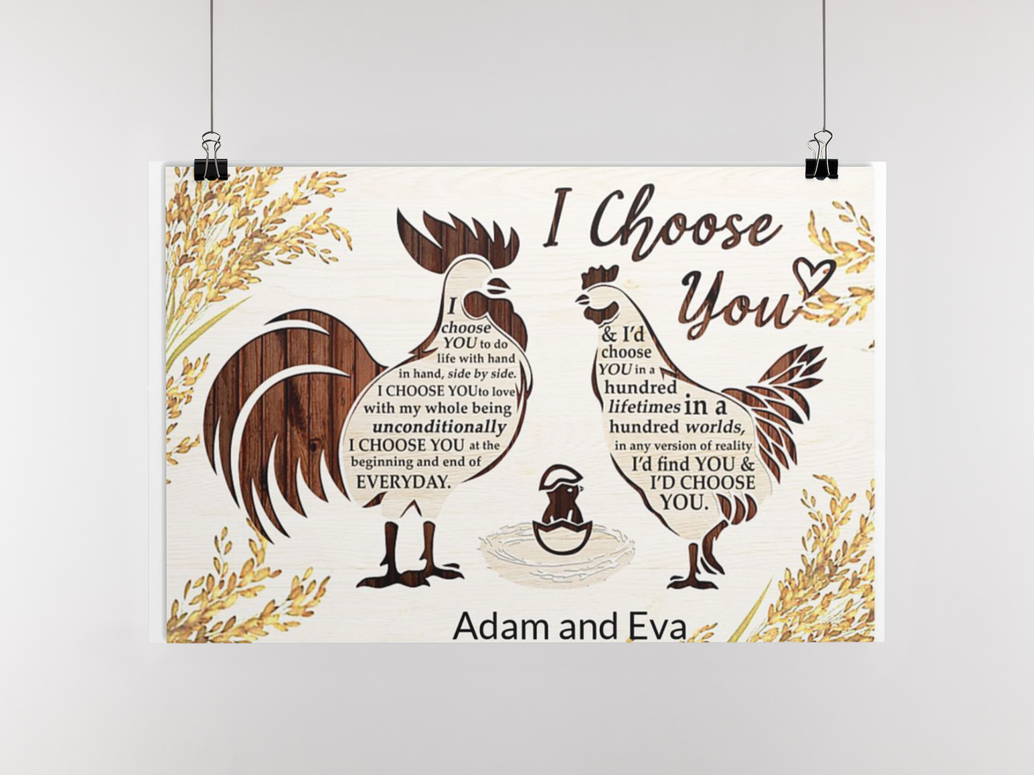Chicken I choose you custom personalized name poster 1