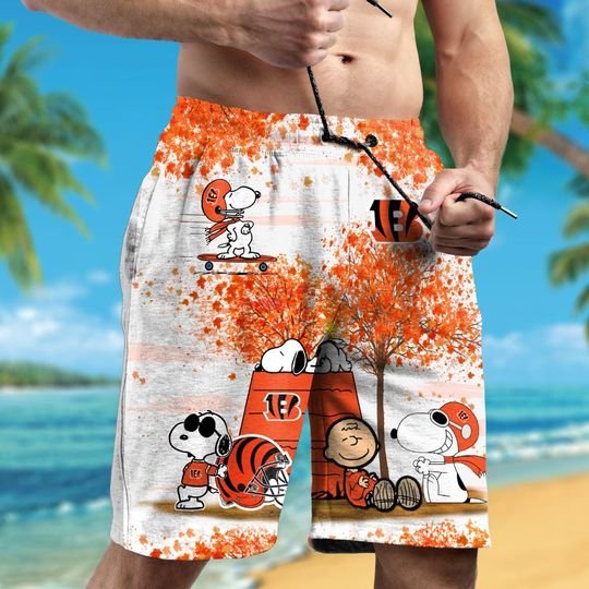 Cincinnati bengals Snoopy autumn hawaiian shirt,short2