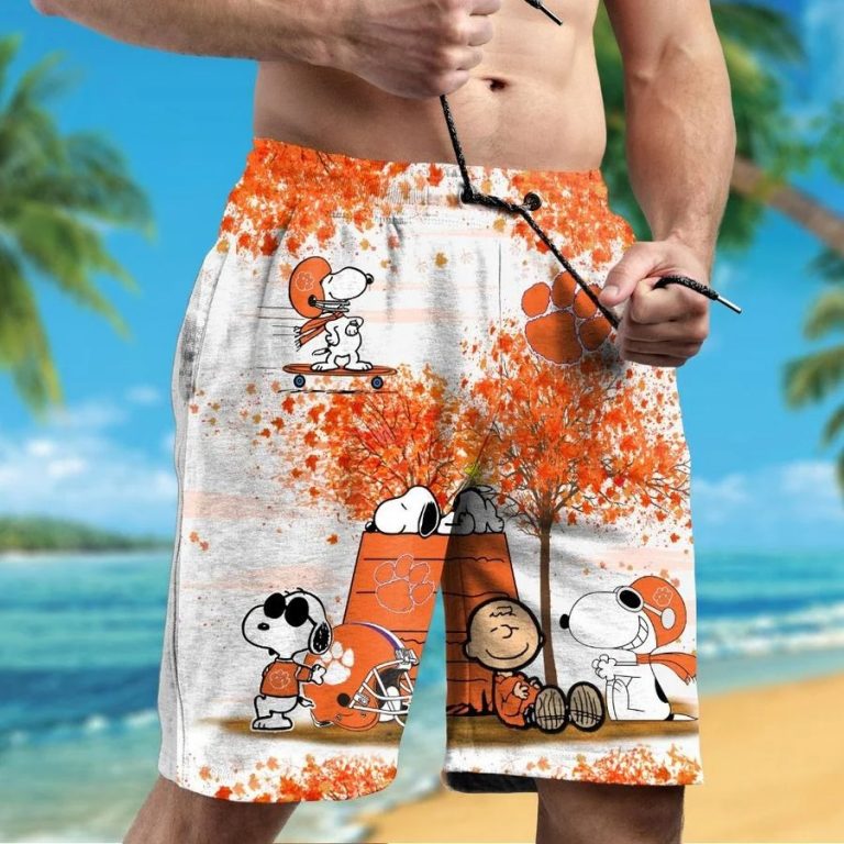 Clemson Tigers Snoopy Autumn Hawaiian Shirt, Shorts2