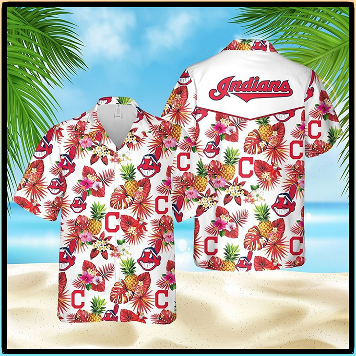 Cleveland Andians Logo Pinapple Hawaiian Shirt, Short2