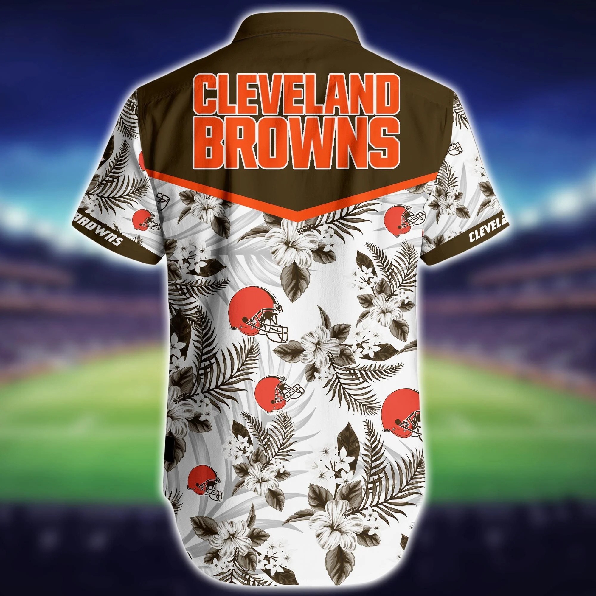 Cleveland Browns King Kong Godzilla Tropical Flowers Hawaiian Shirt Cleveland Browns King Kong Godzilla Tropical Flowers Hawaiian Shirt