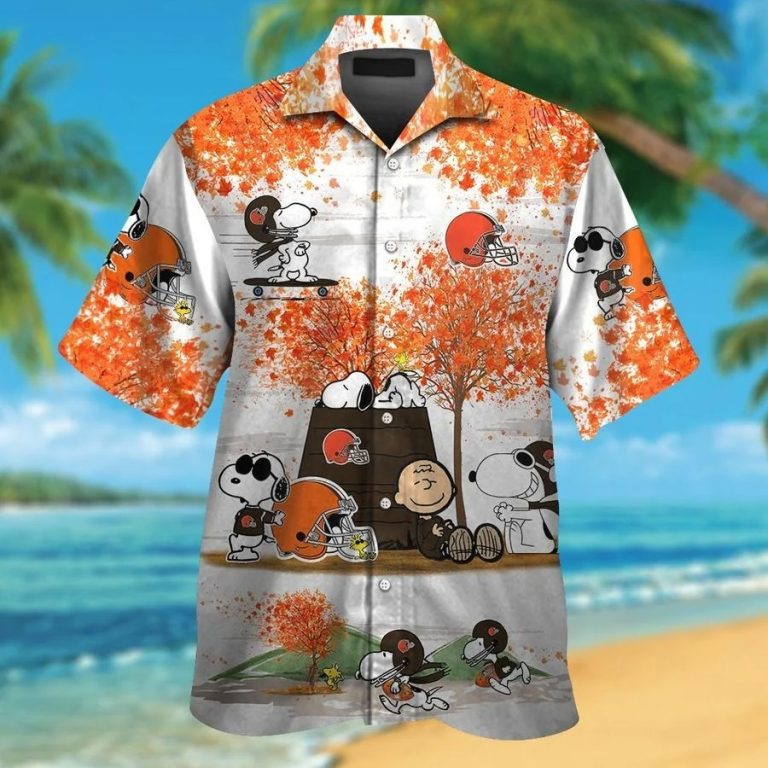 Cleveland Browns Snoopy Autumn Hawaiian Shirt, Shorts1