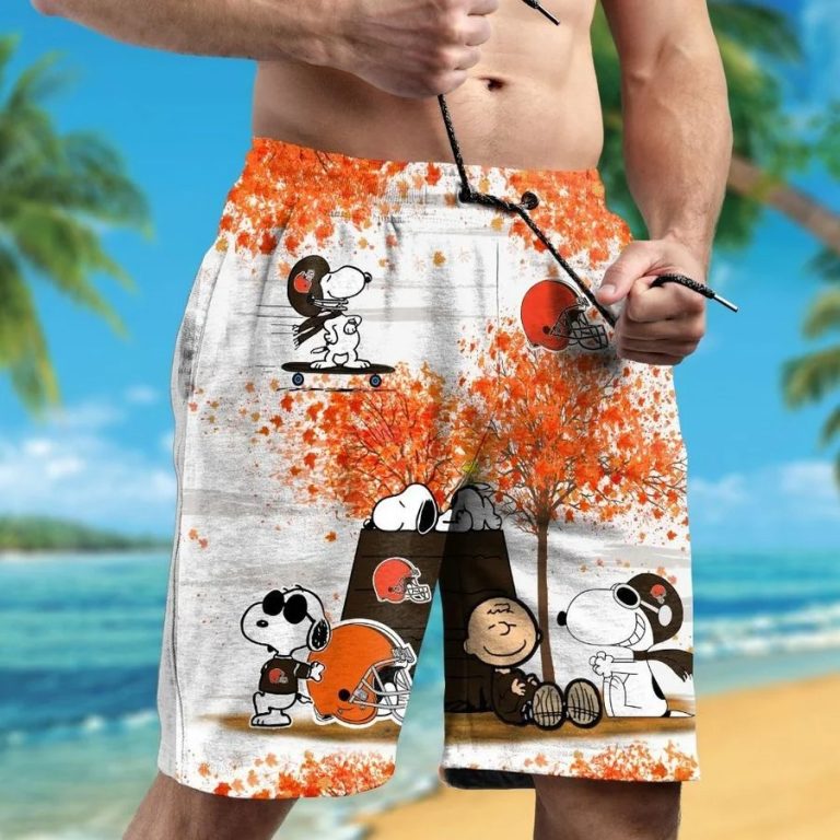 Cleveland Browns Snoopy Autumn Hawaiian Shirt, Shorts2