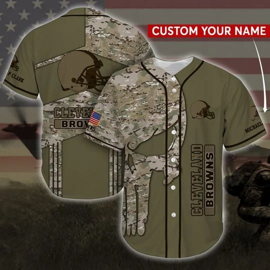 Cleveland Browns camo custom personalized baseball jersey – LIMITED EDITION