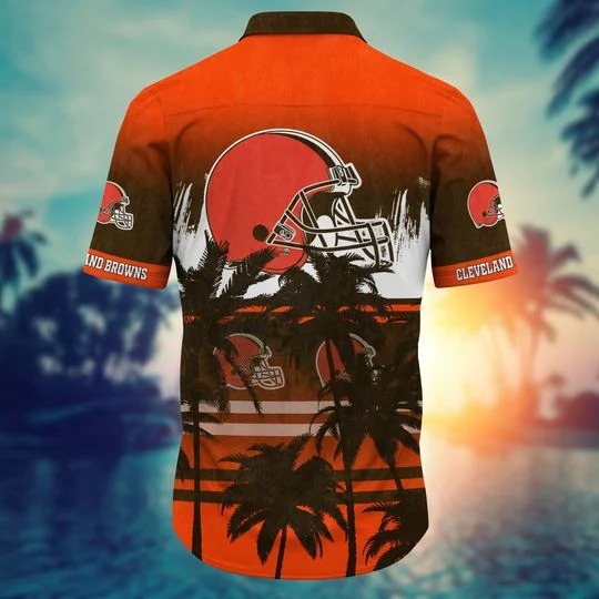 Cleveland Browns palm tree hawaiian shirt, short 4