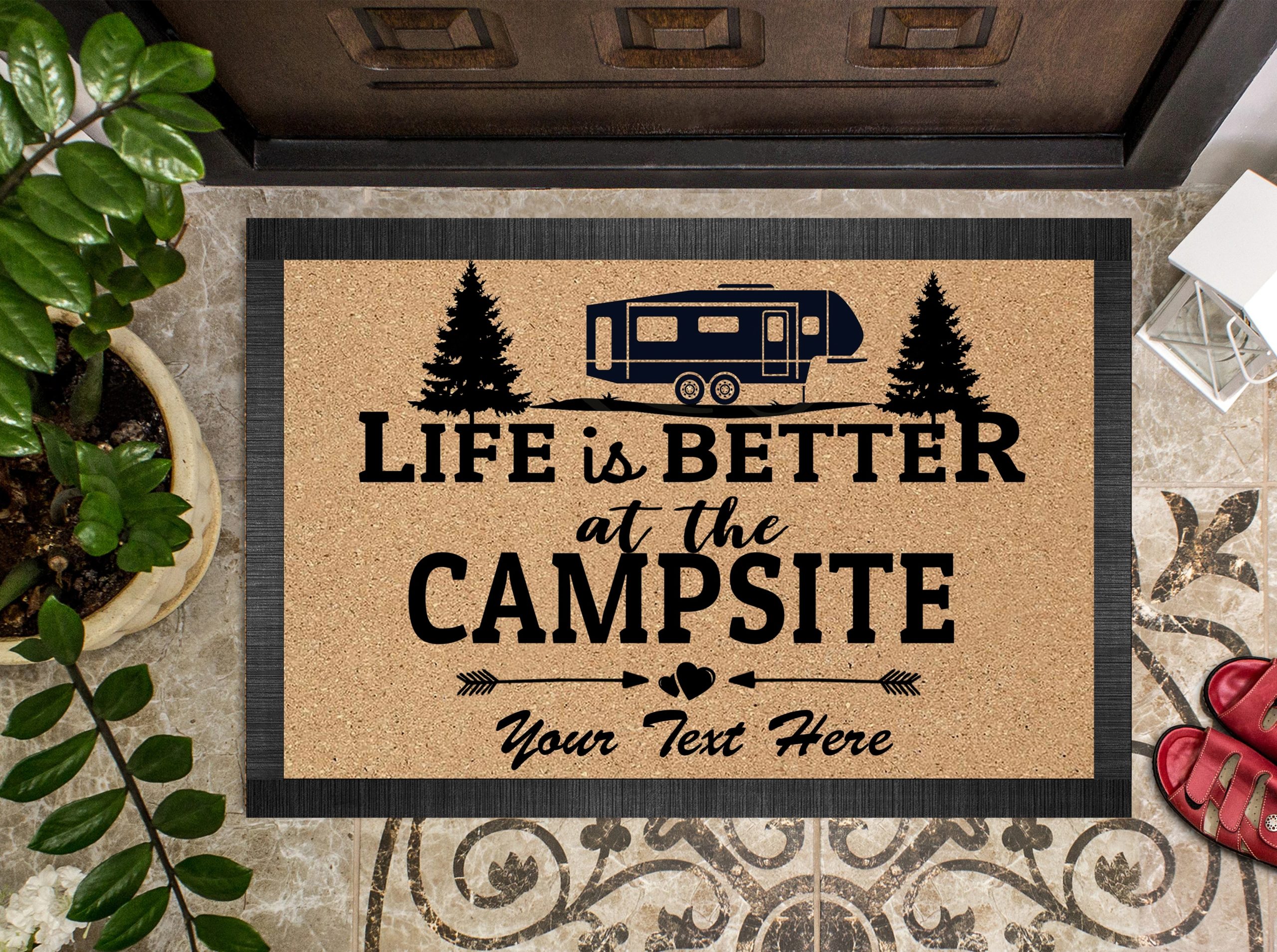 Life is better at the campsite personalized doormat
