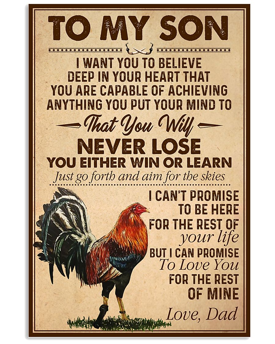 Cock to my son never lose you either win or learn poster
