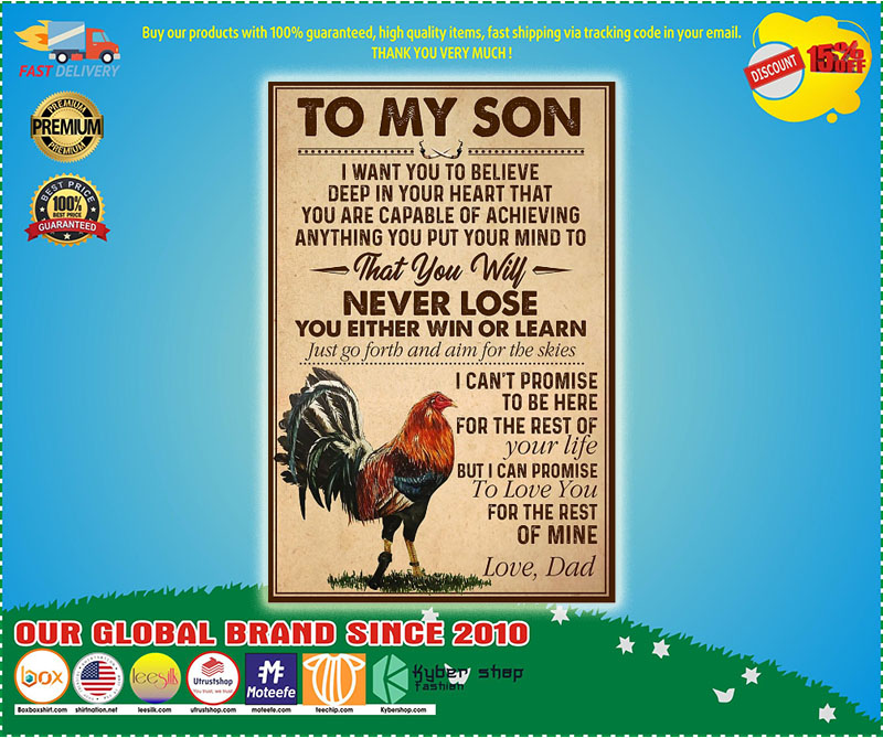 Cock to my son never lose you either win or learn poster1