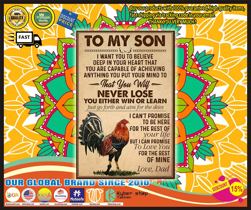 Cock to my son never lose you either win or learn poster5