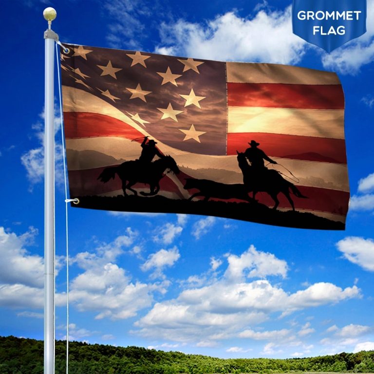 Cowboy American Grommet Flag