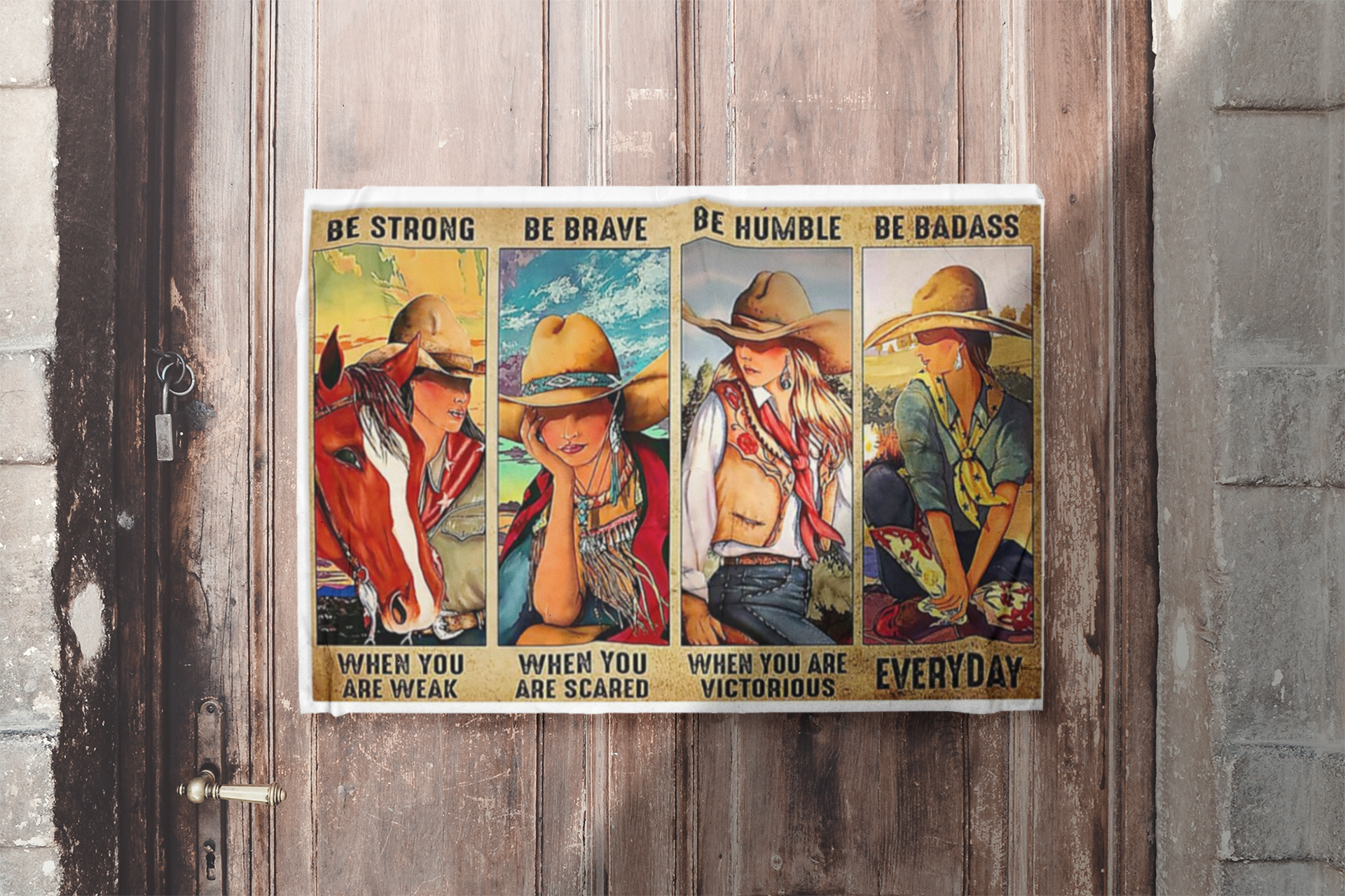 Cowgirl Be strong be brave be humble be badass poster 1