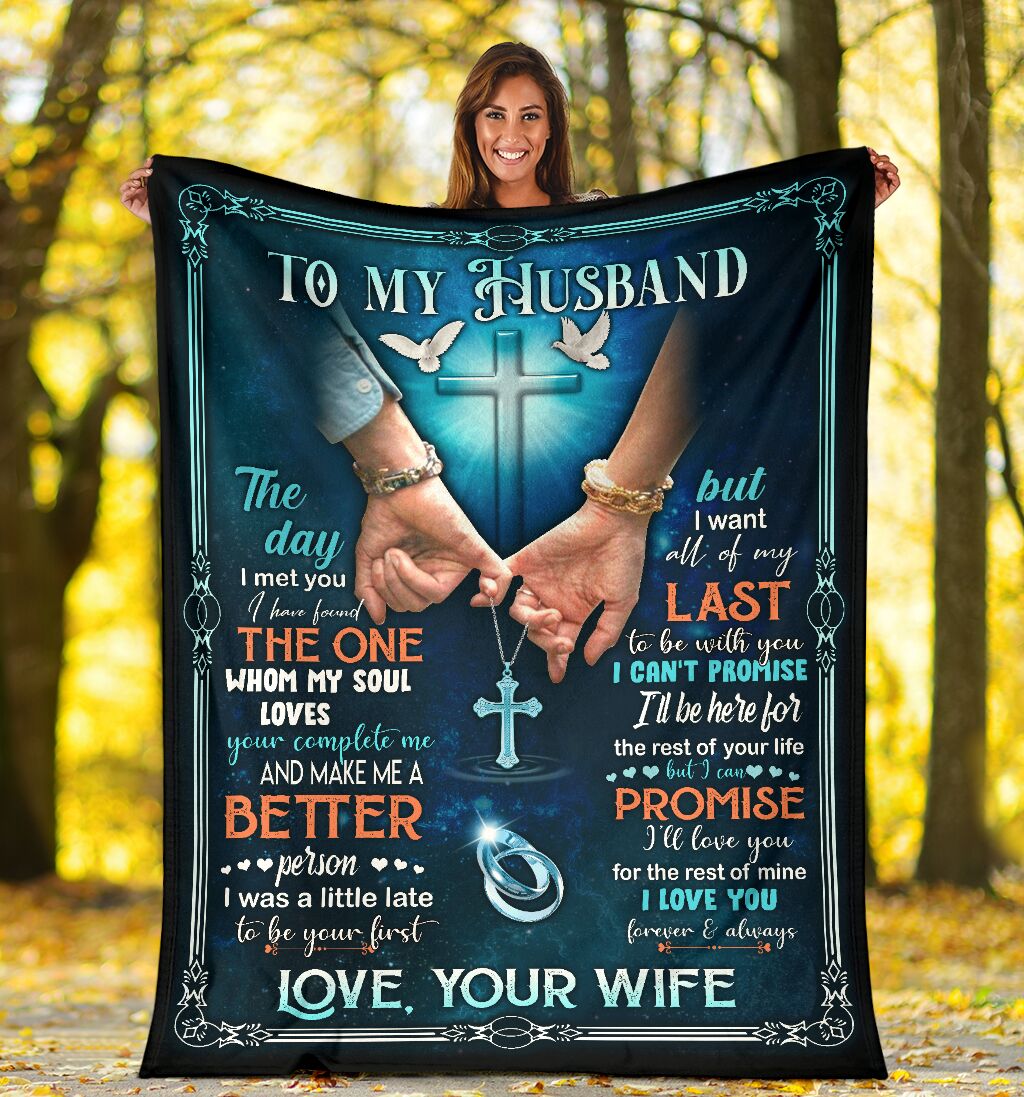 Cross to my husband love your wife blanket
